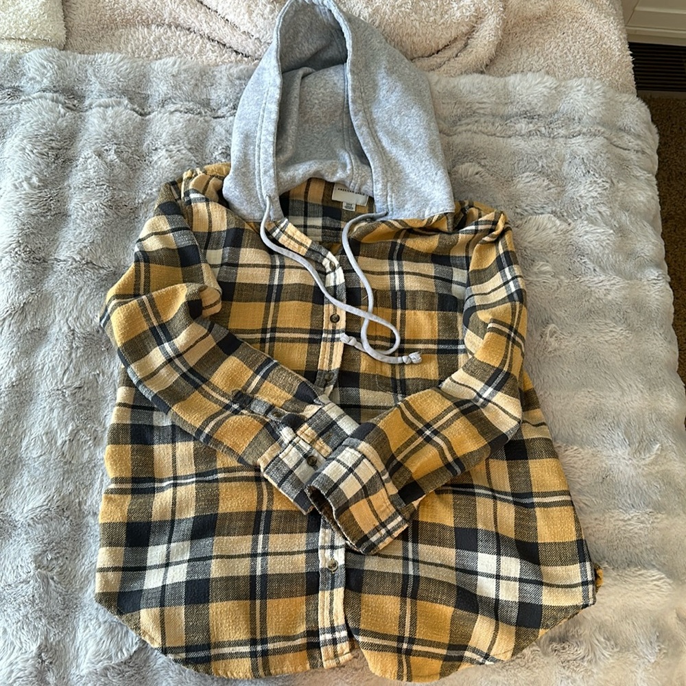 American Eagle hooded flannel